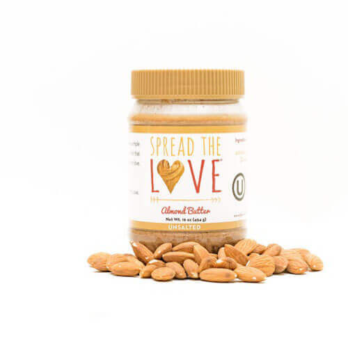 Old Spread The Love UNSALTED Almond Butter jar