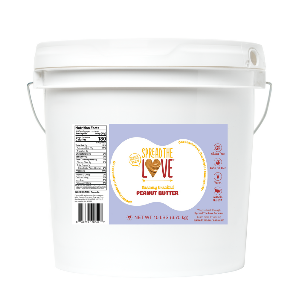 Spread The Love Creamy Unsalted Peanut Butter 15 Pound Pail