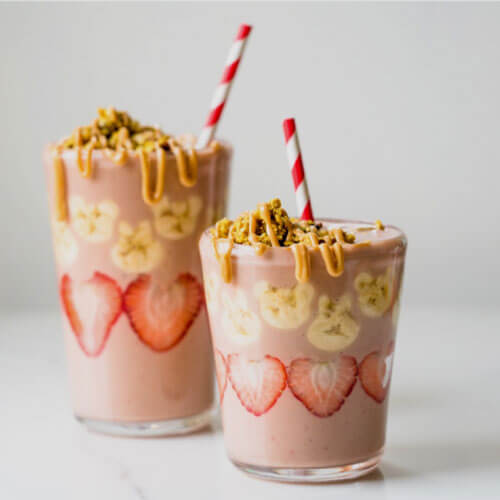 2 cups of the Pretty in Peanut Butter Smoothie
