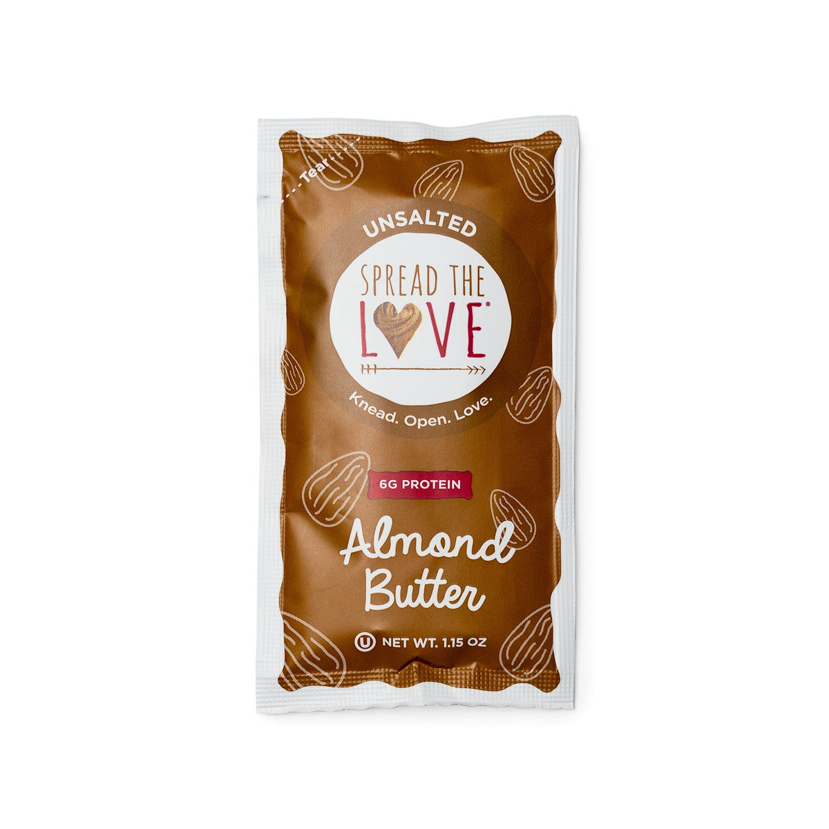UNSALTED Almond Butter SingleServe Packets (30Pack) Spread The Love