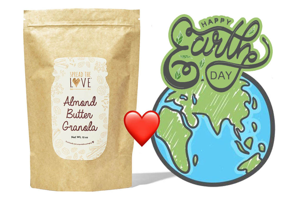 Almond Butter Granola and Earth Day celebration with heart emoji