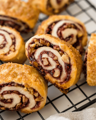 Cooling rack of Raspberry Rugelach