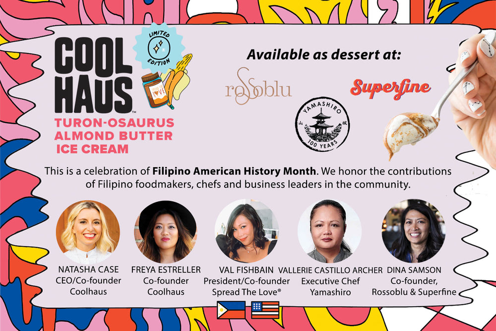 Ice cream ad for Filipino American History Month, featuring founders and chefs.