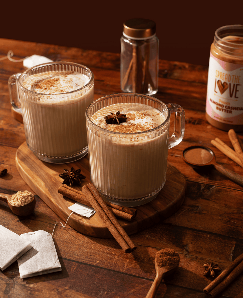 Cups with Almond Cashew Chai Latte 
