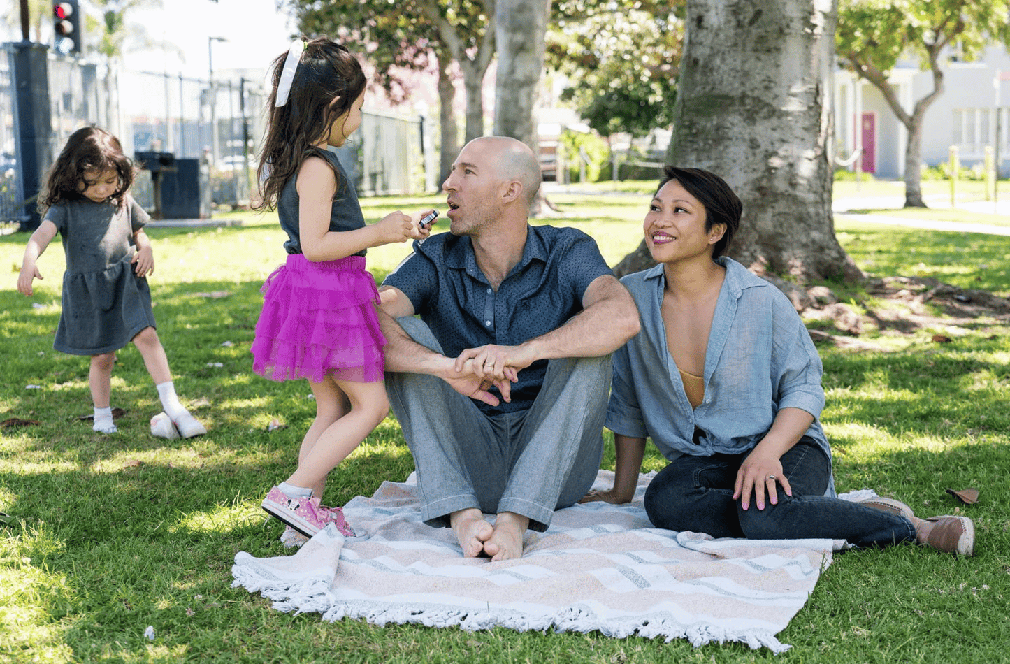 Zach, Val, Taj, and Tala at the park