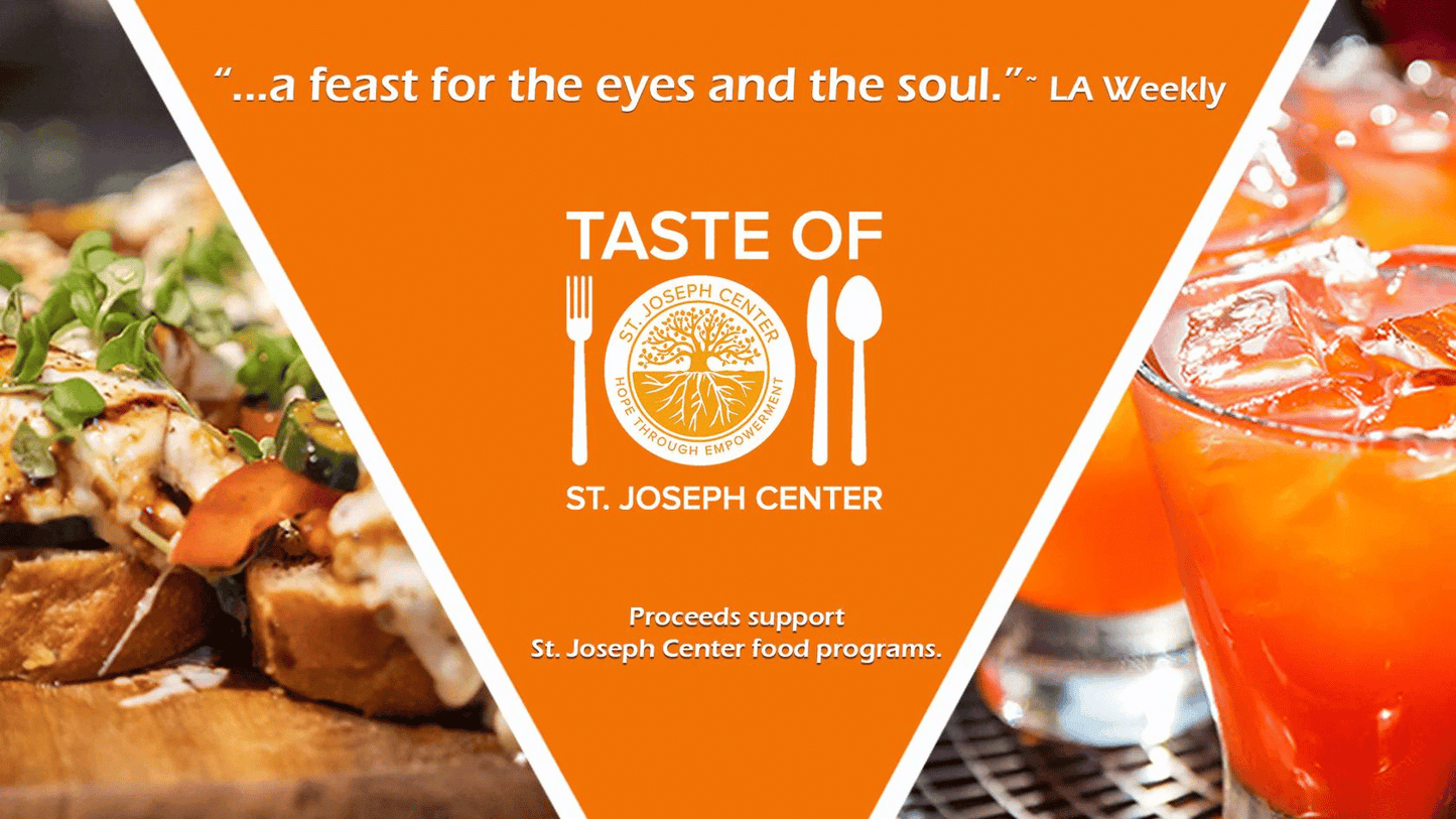 Taste of St. Joseph Center event banner.