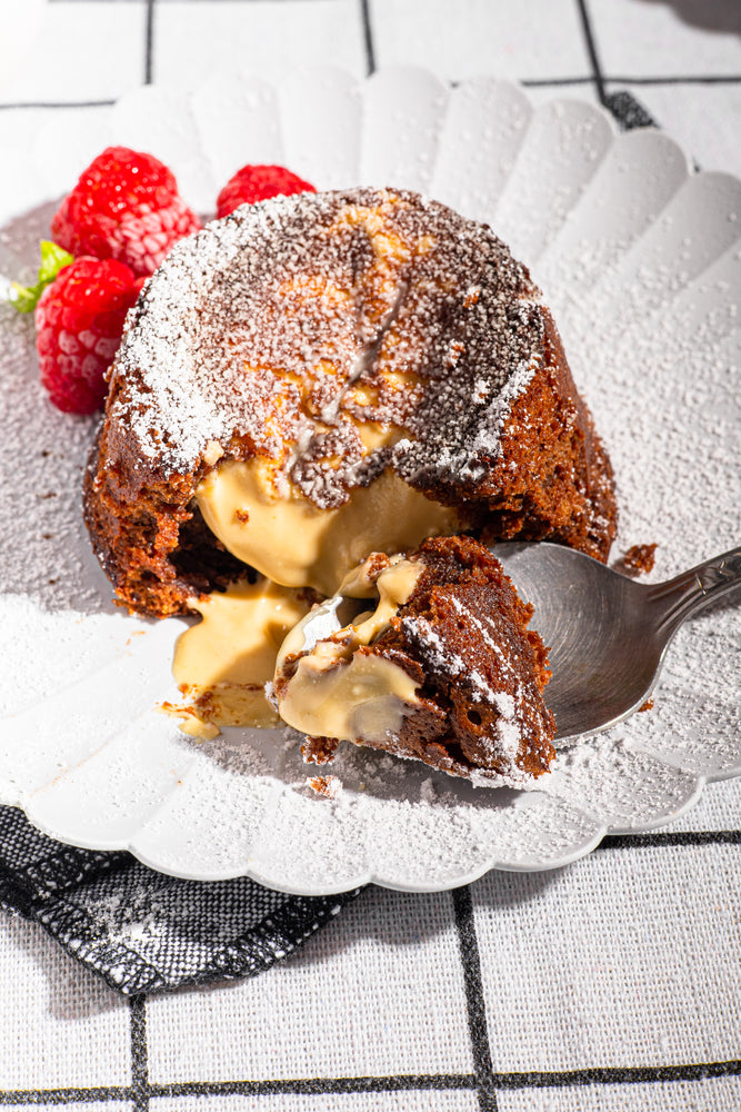 Peanut Butter Lava cake with peanut butter filling 