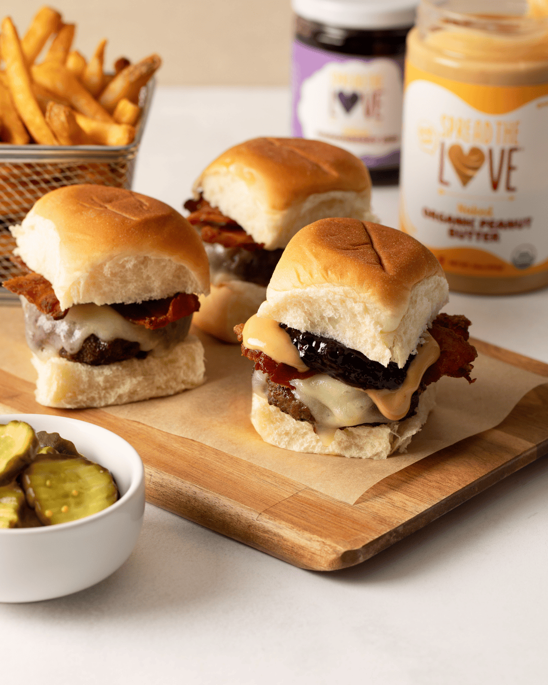 PB&J Bacon Sliders on plate