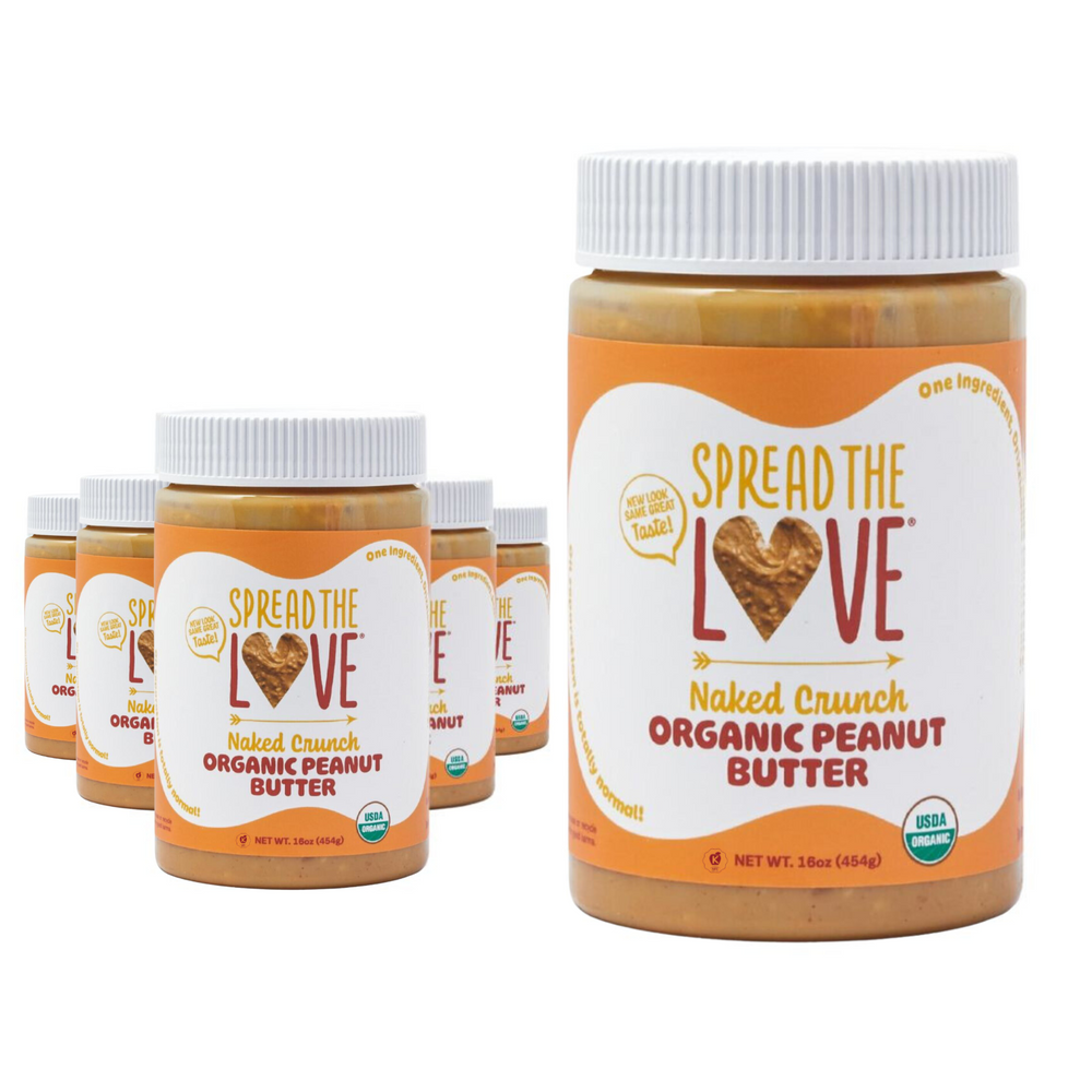 NAKED CRUNCH Organic Peanut Butter-Nut butters-Spread The Love-6-pack-Spread The Love Foods