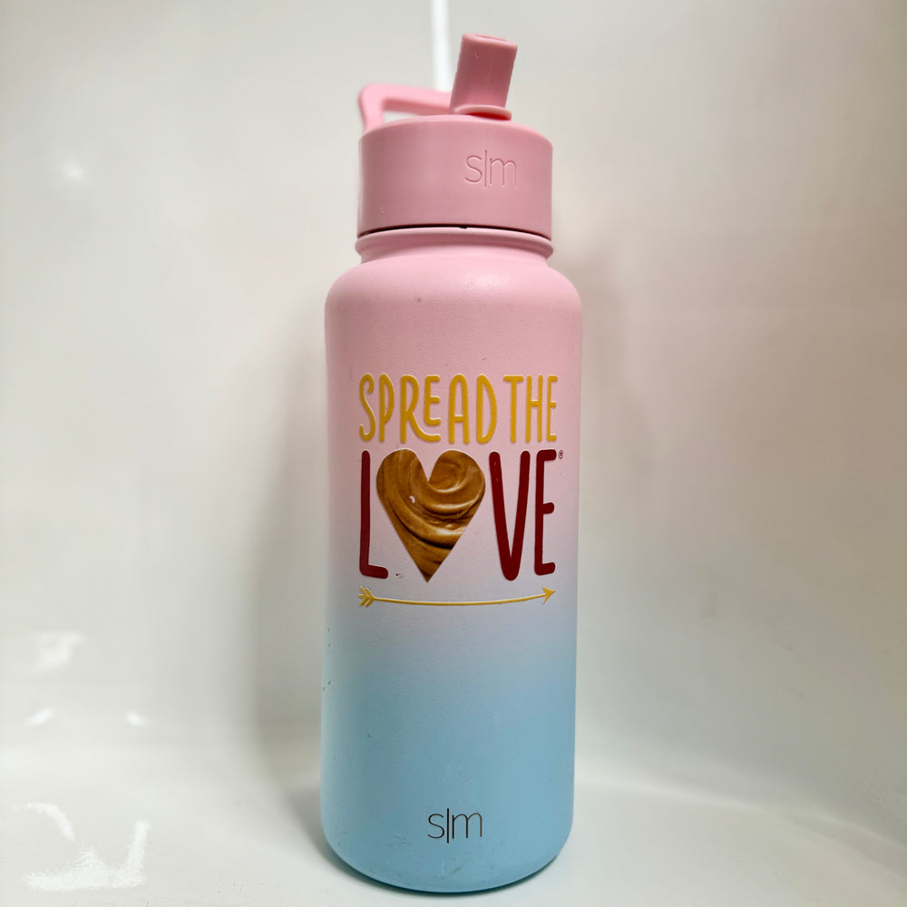 
                  
                    Load image into Gallery viewer, Spread The Love Transfer Sticker on a water bottle
                  
                