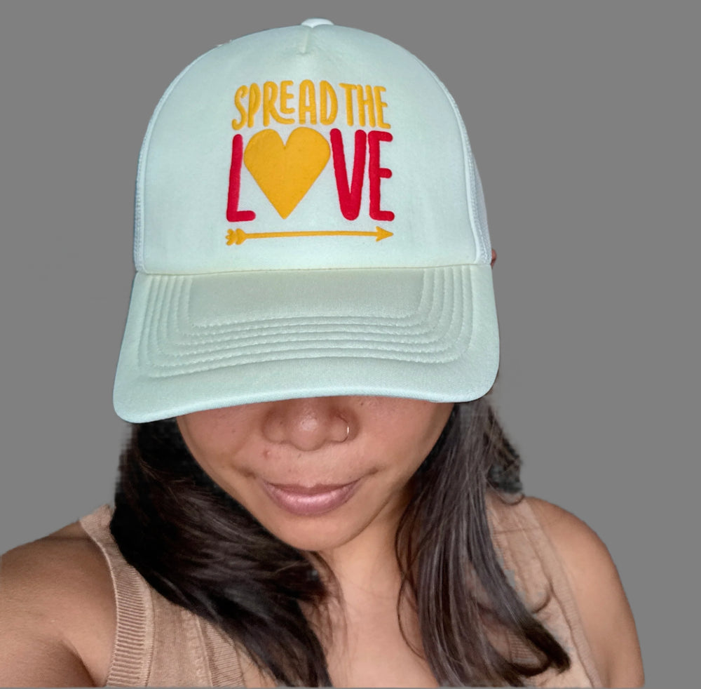 *NEW* Spread The Love® Puff Print Trucker Hat-Hat-Spread The Love Foods-White-Spread The Love Foods