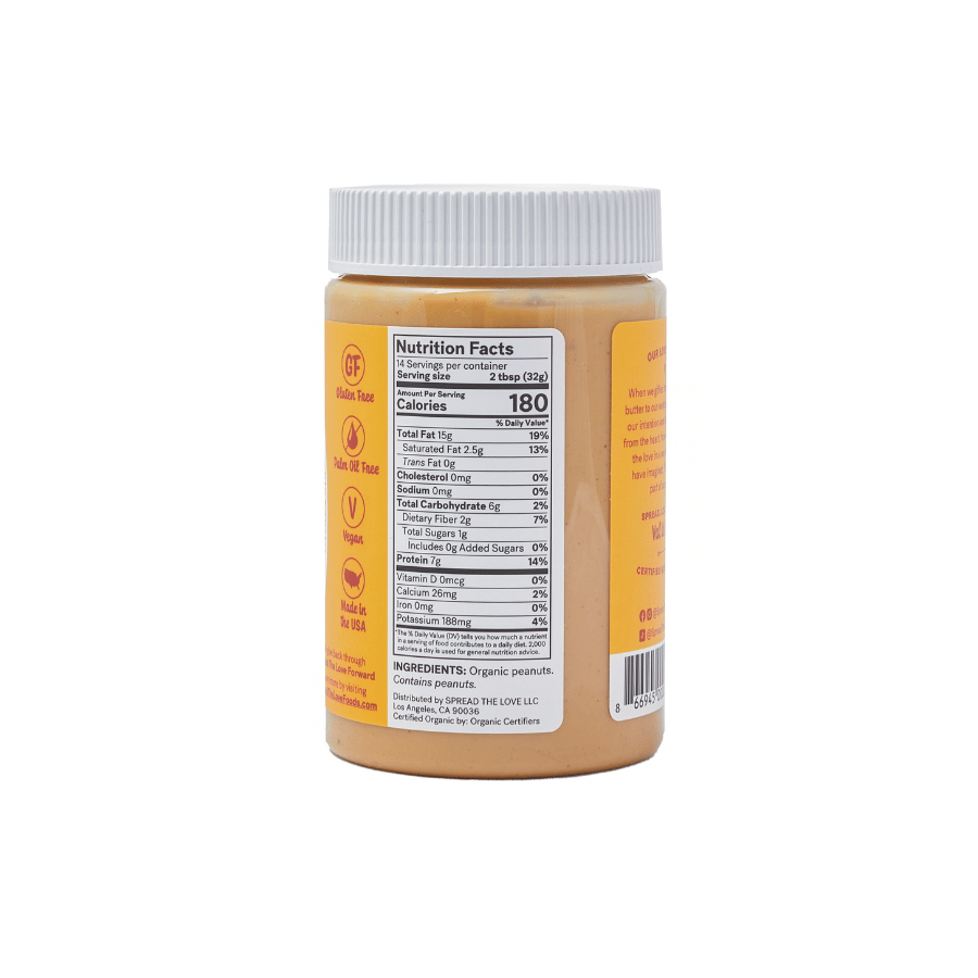 Spread The Love Naked Organic Peanut Butter Nutrition Facts Wholesale