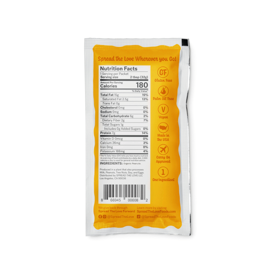 
                  
                    Load image into Gallery viewer, Naked Peanut Butter Packet Back Side with Nutrition Facts
                  
                