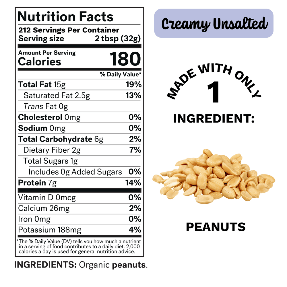 Spread The Love Nutrition Facts Creamy Unsalted Pail
