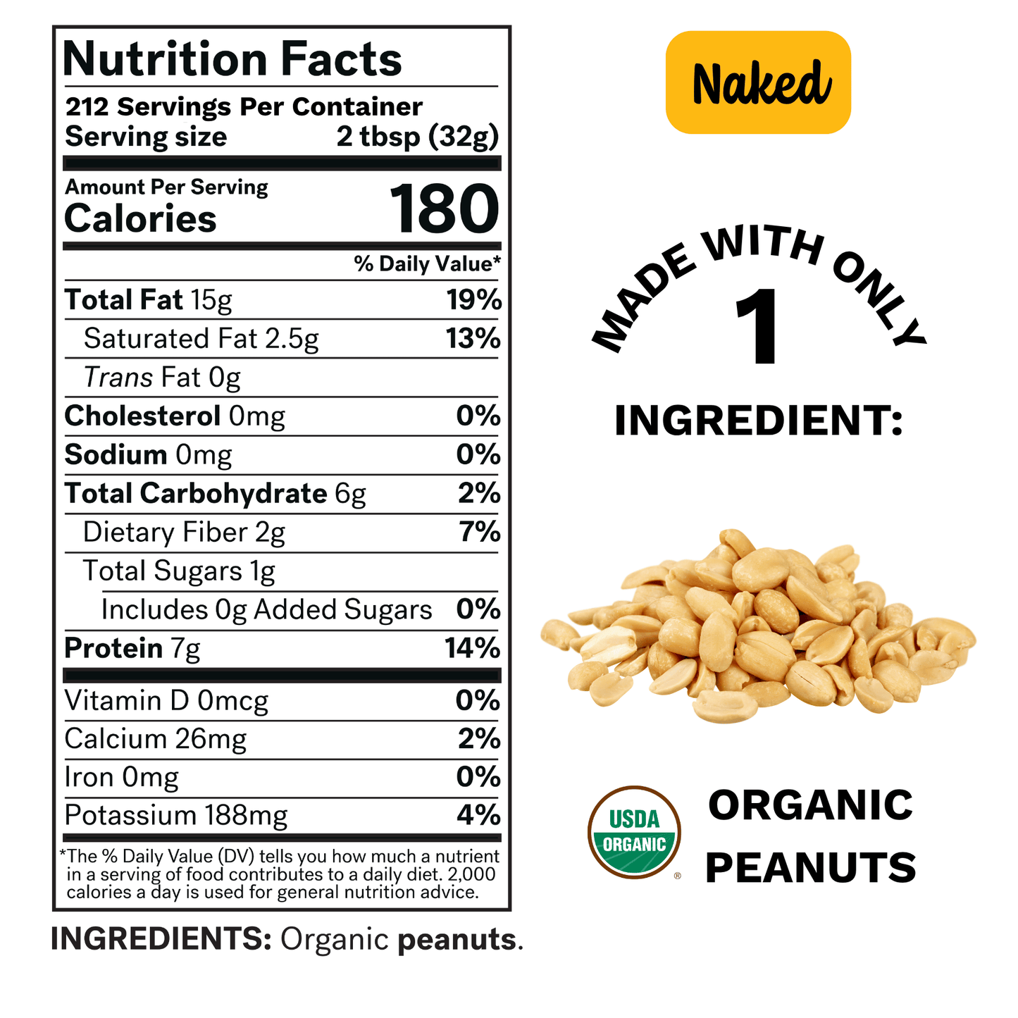 Spread The Love Peanut Butter pail nutrition facts