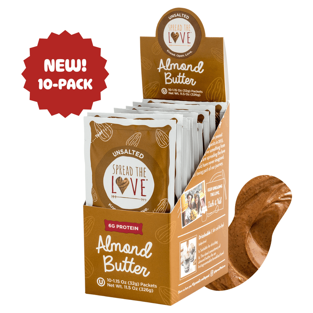UNSALTED Almond Butter Single-Serve Packets-Nut butters-Spread The Love Foods-10-Pack-Spread The Love Foods