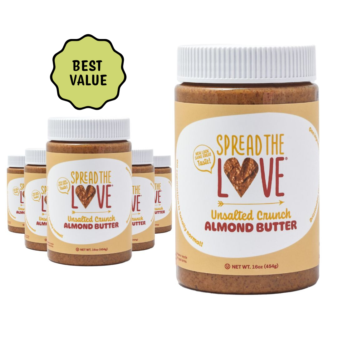 Spread The Love Unsalted Crunch Almond Butter 6-Pack Best Value Badge