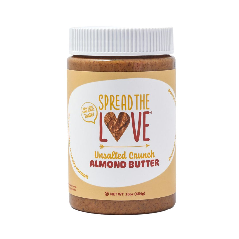 
                  
                    Load image into Gallery viewer, Spread The Love Unsalted Crunch Almond Butter Jar 16 oz.
                  
                