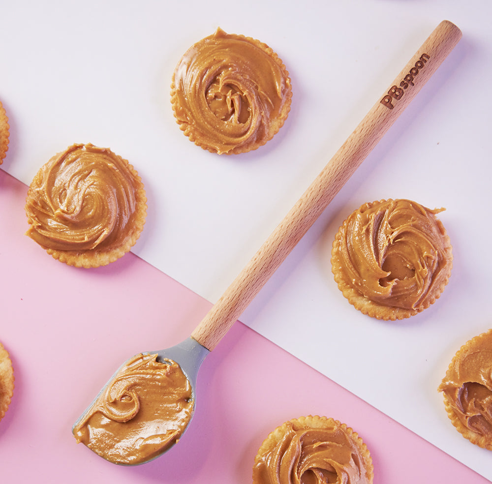 
                  
                    Load image into Gallery viewer, Spread The Love PB Spoon with crackers and Naked Organic Peanut Butter
                  
                
